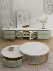 Texo Luxury TV Unit in Green - Nice Maple