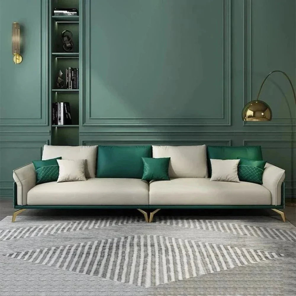 Mono Luxury Modern Suede Sofa Sets In Leatherette - Nice Maple