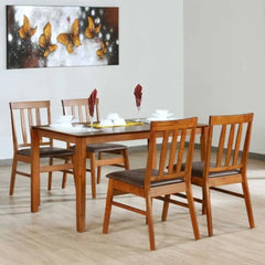 Jackie 4 Seater Dining Table in Honey Oak Color - Nice Maple