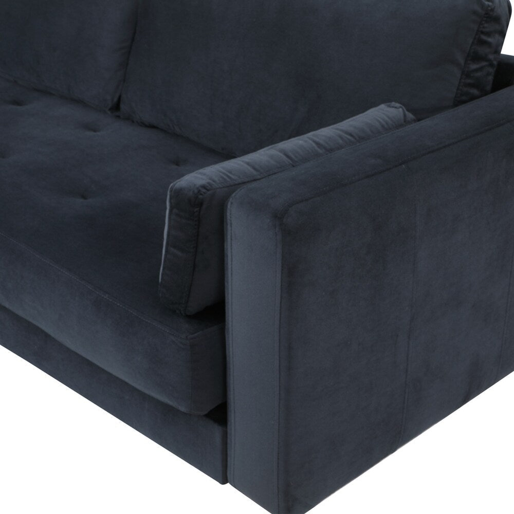 Volly One Couch Mid-century Sectional Sofa in Black - Nice Maple