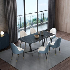 Lexus Luxury 6 Seater Dining Table in Blue - Nice Maple