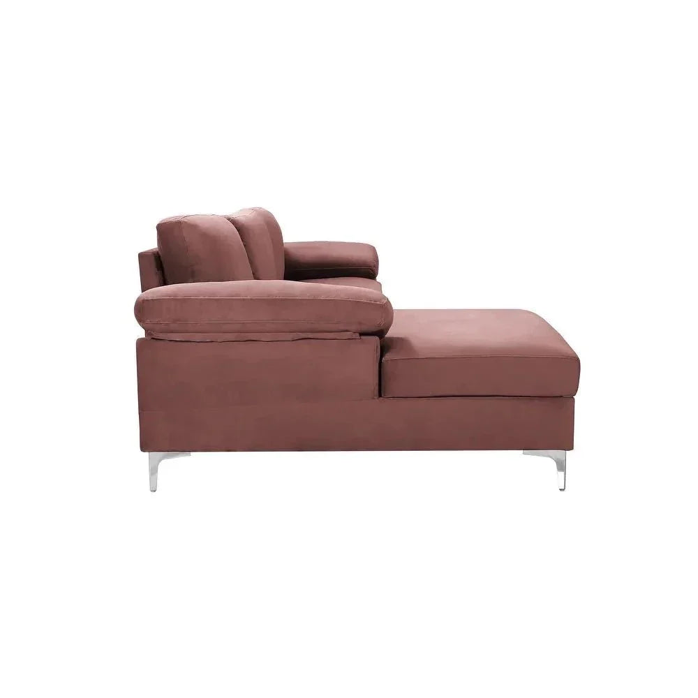 Inox Modern Suede Sectional Sofa - Nice Maple