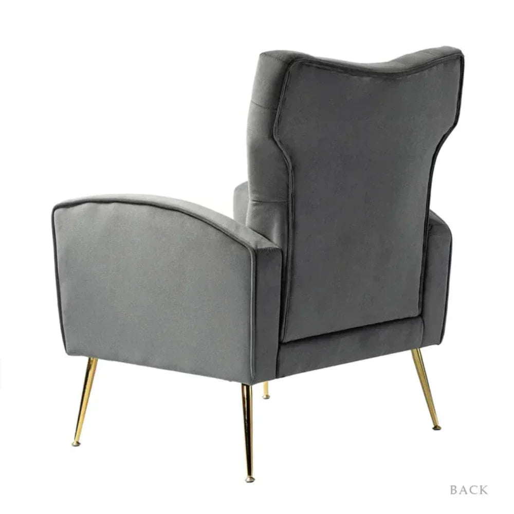 Jacky Chesterfield Chair in Suede - Nice Maple