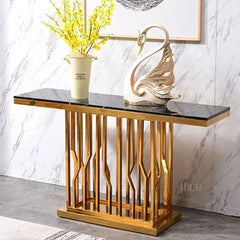 Uniline Golden Console Table - Stainless Steel - Nice Maple