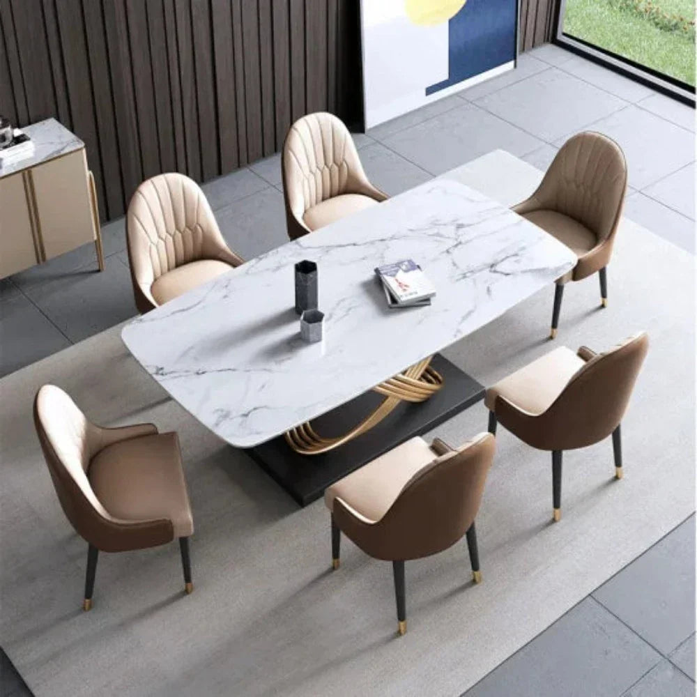 Inox Luxury 6 Seaterk Dining Table in Brown - Nice Maple