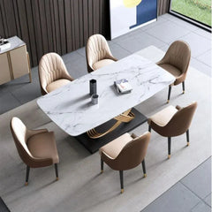 Inox Luxury 6 Seaterk Dining Table in Brown - Nice Maple