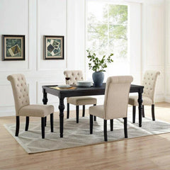 Mozo Luxury 4 Seater Round Dining Table in Beige - Nice Maple