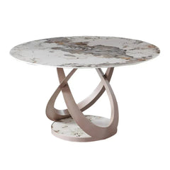 Pop-star Luxury 4 Seater Round Dining Table in Beige - Nice Maple