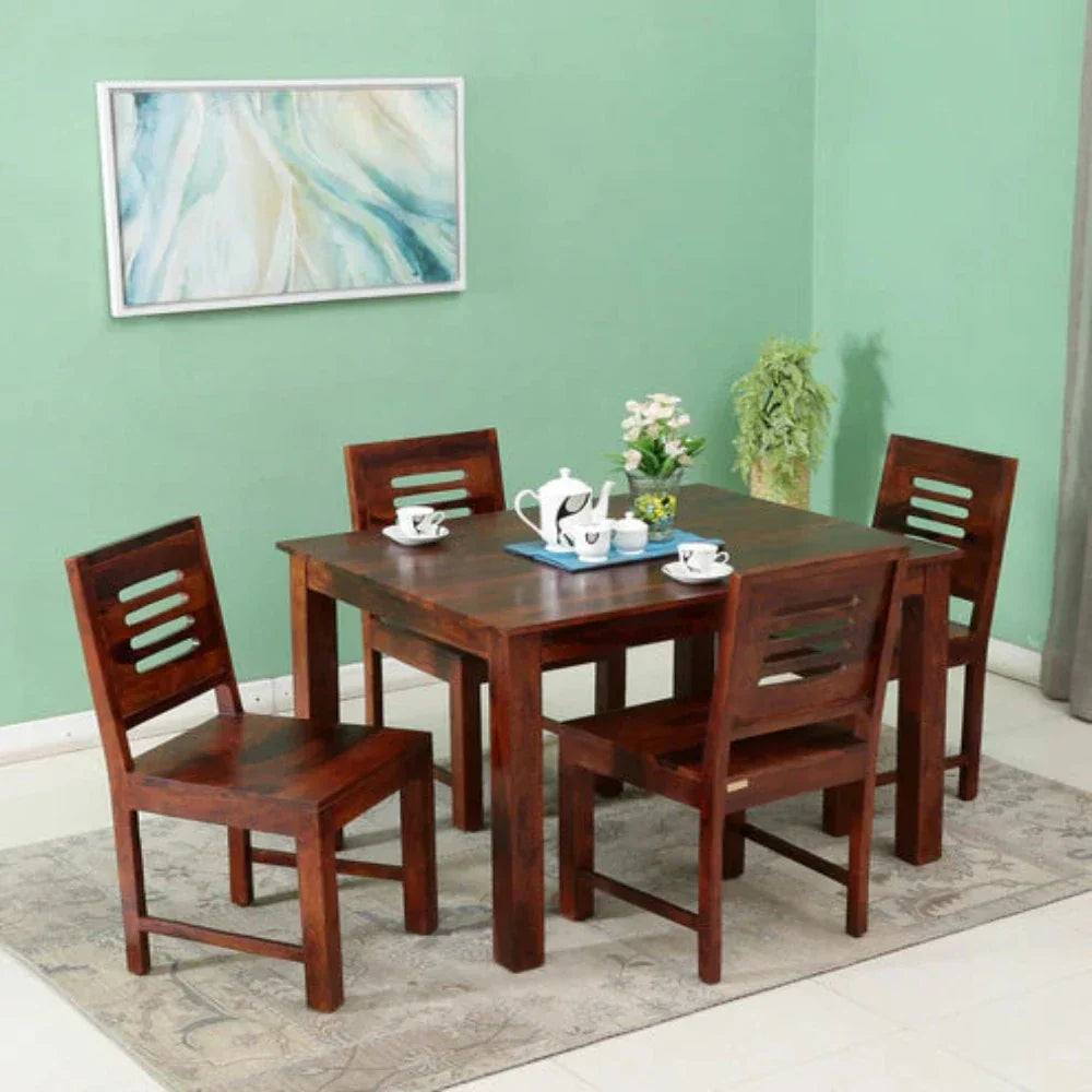 Hazelnut 4 Seater Dining Table in Honey Oak Color - Nice Maple