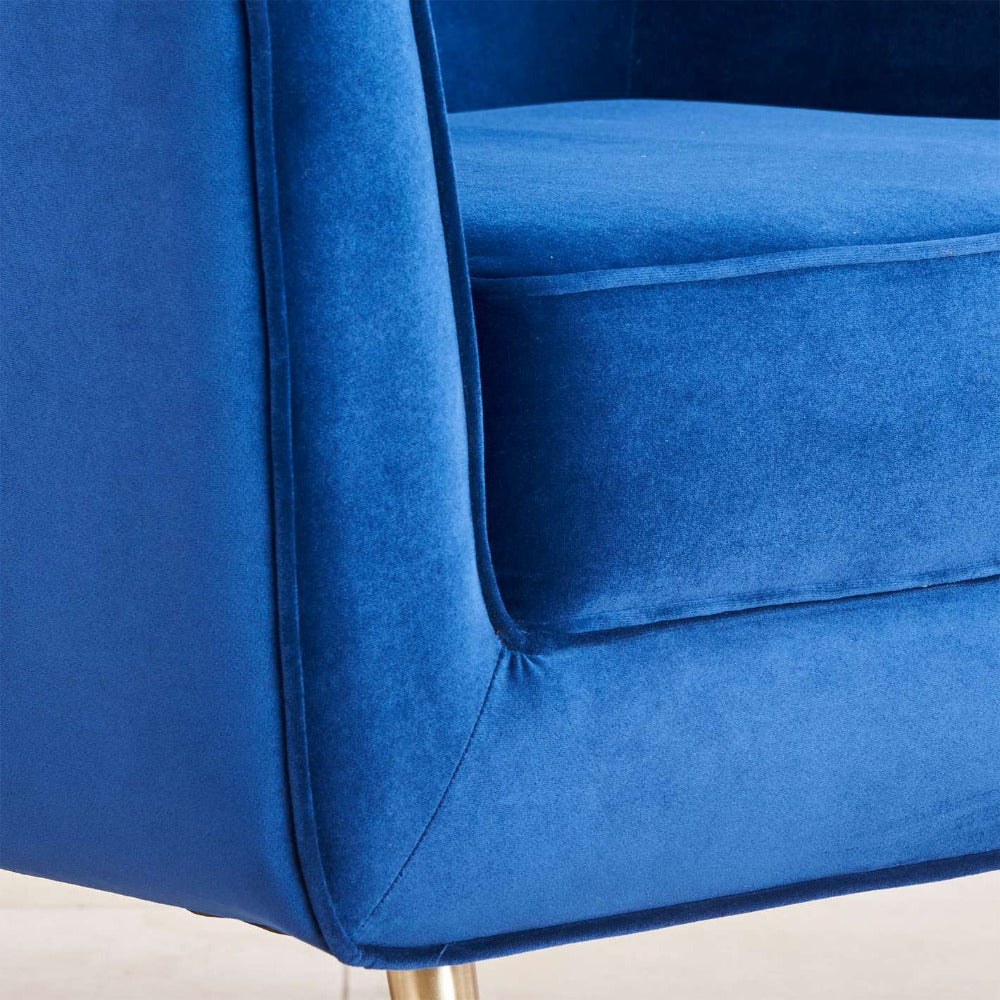 Tiktok Button-Tufted Wingback Chair In Blue - Nice Maple