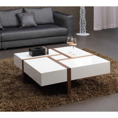 Drift White/Walnut Centre Table in PU Polish - Nice Maple