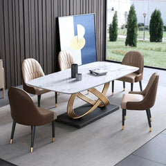 Inox Luxury 6 Seaterk Dining Table in Brown - Nice Maple