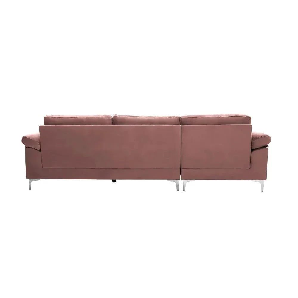 Inox Modern Suede Sectional Sofa - Nice Maple