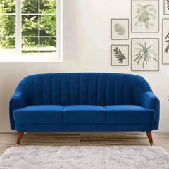 Kelly Straight Line Sofa Set in Suede - Nice Maple