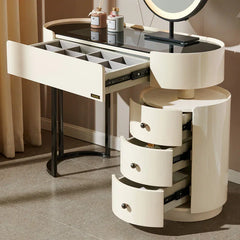 Worldmark Dressing Table With Ottoman In Stainless Steel - Gold - Nice Maple