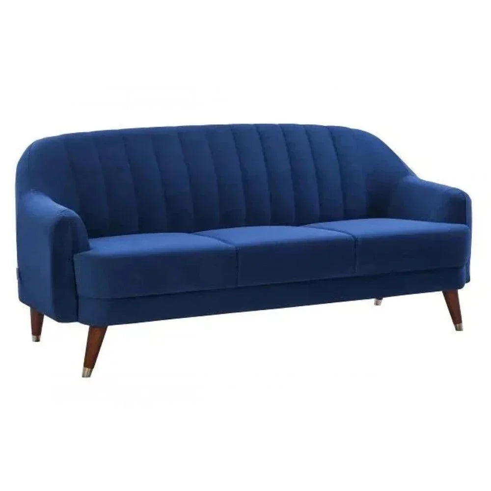 Kelly Straight Line Sofa Set in Suede - Nice Maple