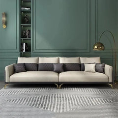 Mono Luxury Modern Suede Sofa Sets In Leatherette - Nice Maple