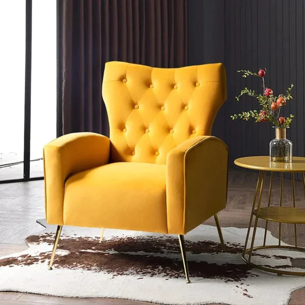 Jacky Chesterfield Chair in Suede - Nice Maple