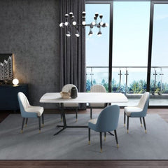 Lexus Luxury 6 Seater Dining Table in Blue - Nice Maple