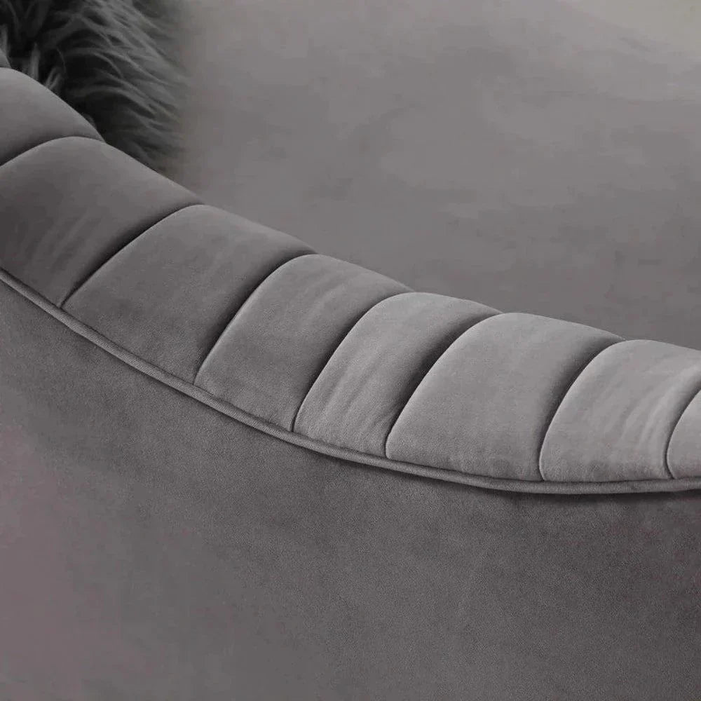 Angel Wing Luxury Modern Suede Sofa Set
