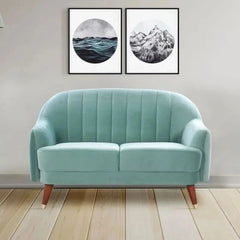 Kelly Straight Line Sofa Set in Suede - Nice Maple
