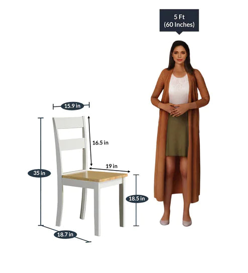 Smarty 6 Seater Dining Table in White Color - Nice Maple