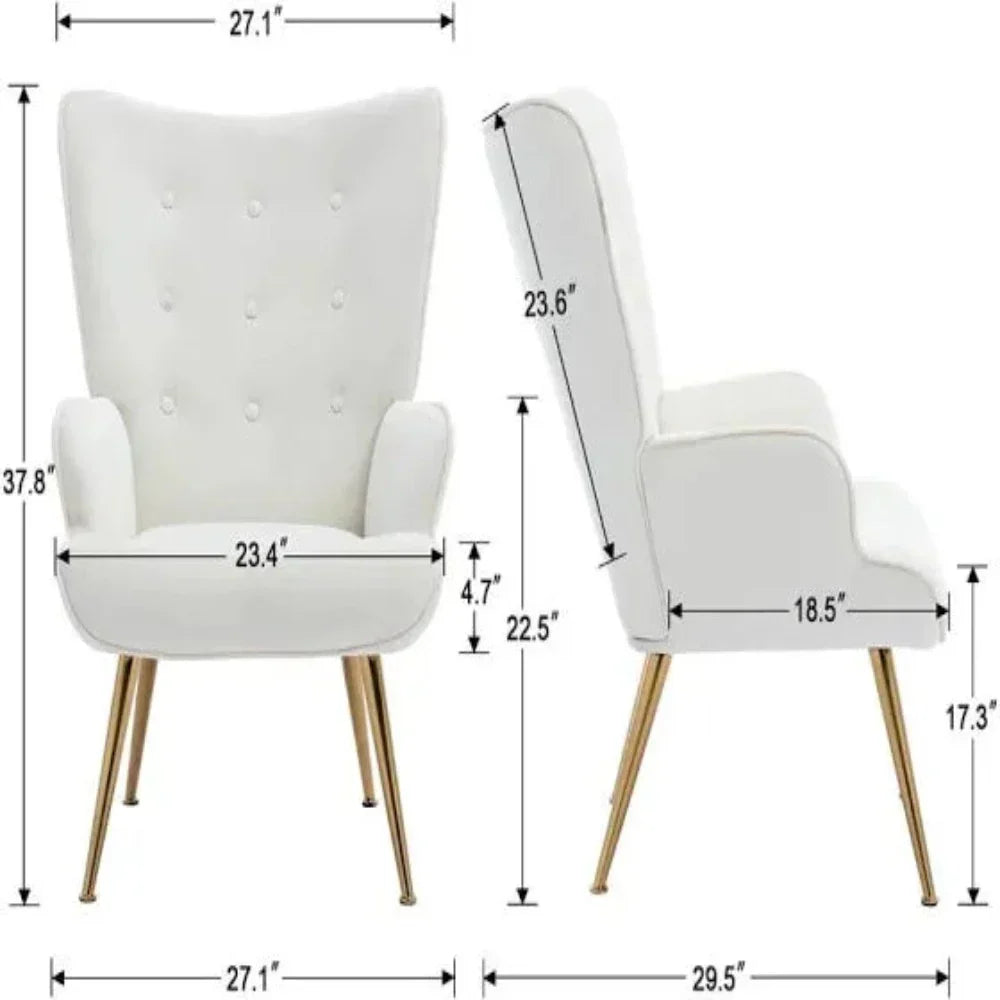 Kitty Button-Tufted Wingback Chair - Nice Maple