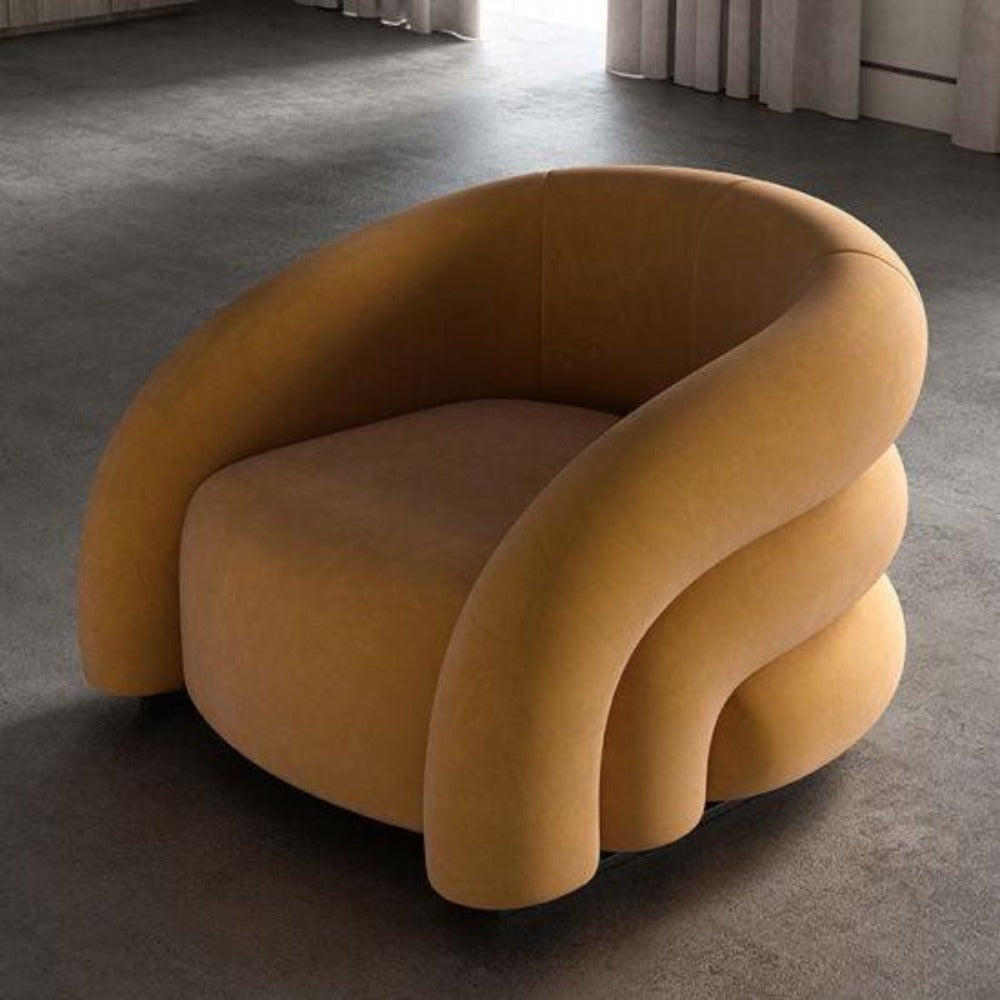 Husky Suede Accent Chair - Nice Maple