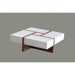 Drift White/Walnut Centre Table in PU Polish - Nice Maple