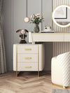 Pacific Dressing Table With Ottoman In Stainless Steel - Gold - Oak Inside