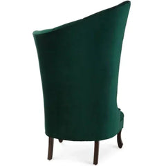 Navy Button-Tufted Wingback Chair In Green - Nice Maple