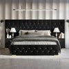 Nexon Luxury Upholstered Bed With Side Tables in Suede
