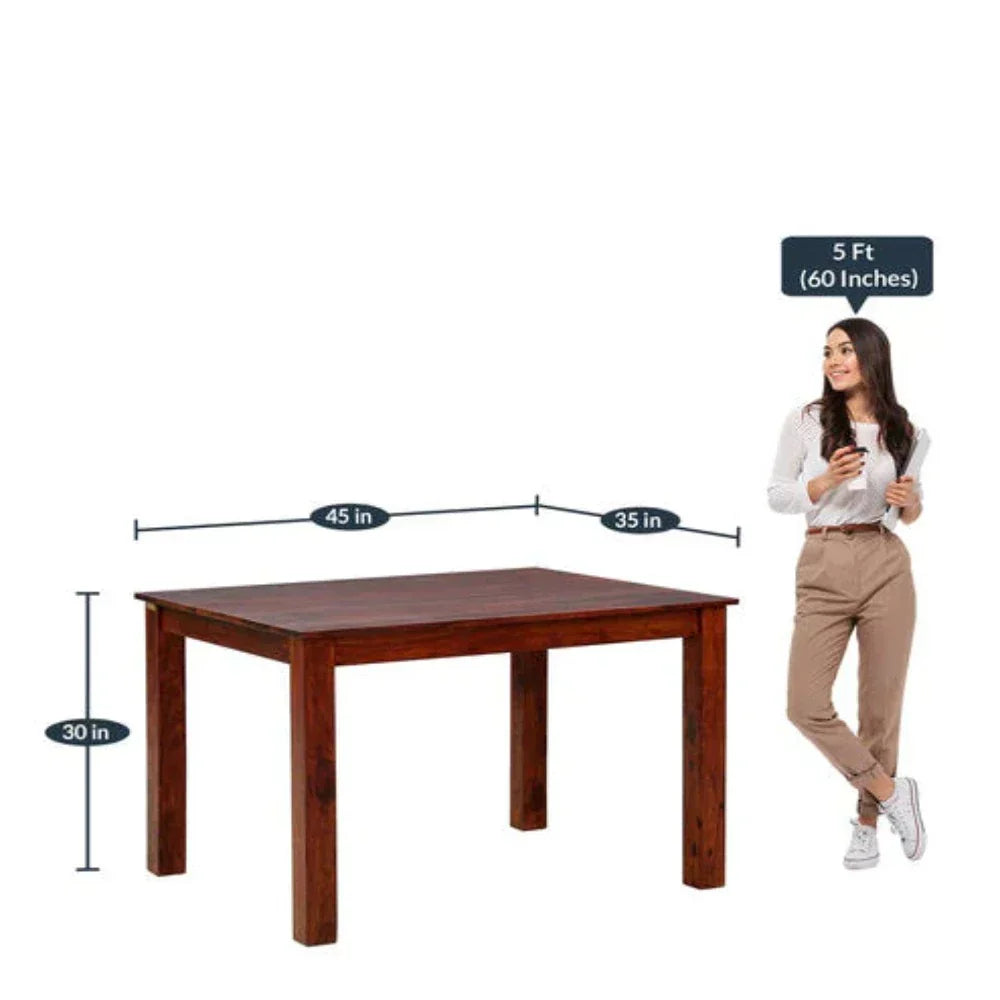 Hazelnut 4 Seater Dining Table in Honey Oak Color - Nice Maple