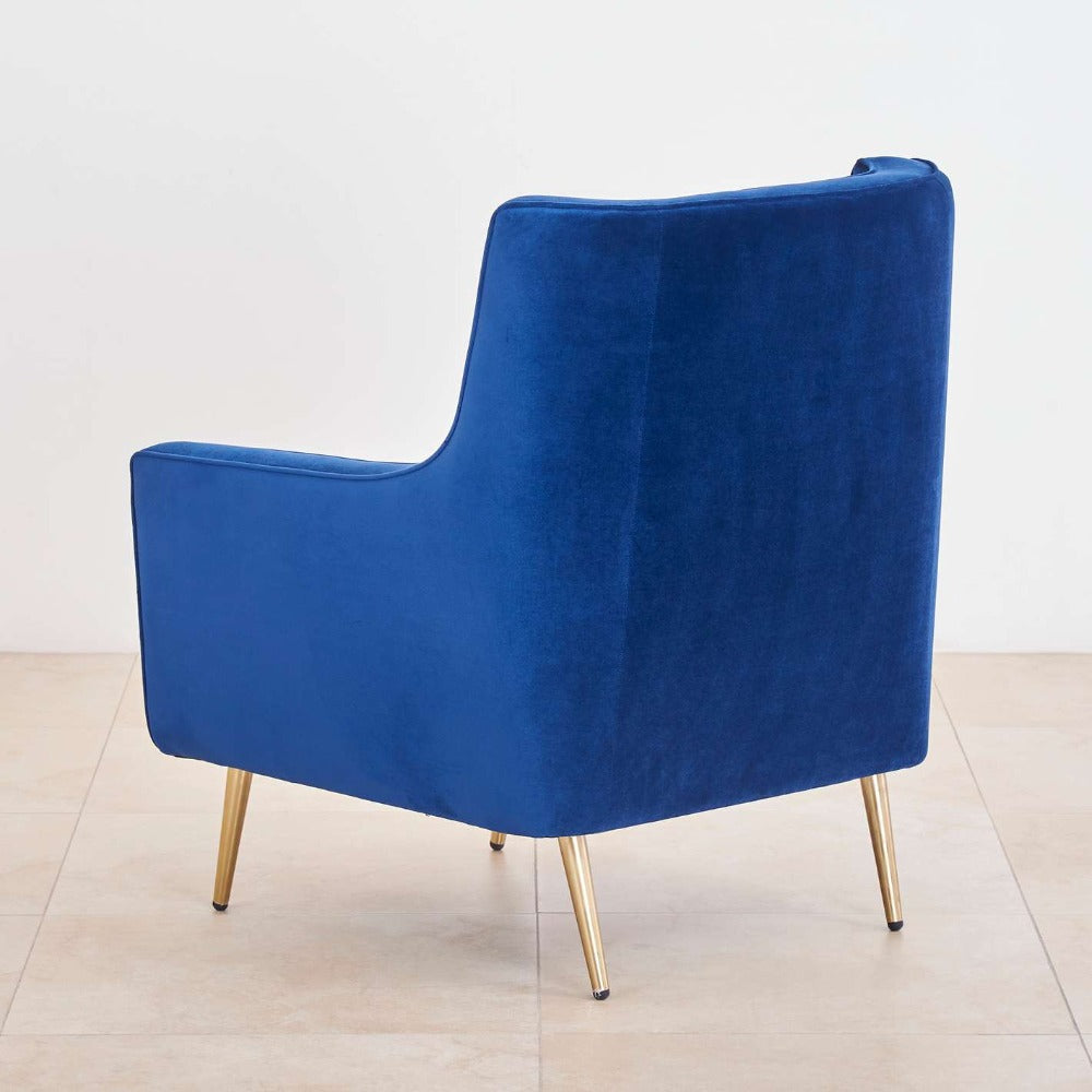 Tiktok Button-Tufted Wingback Chair In Blue - Nice Maple