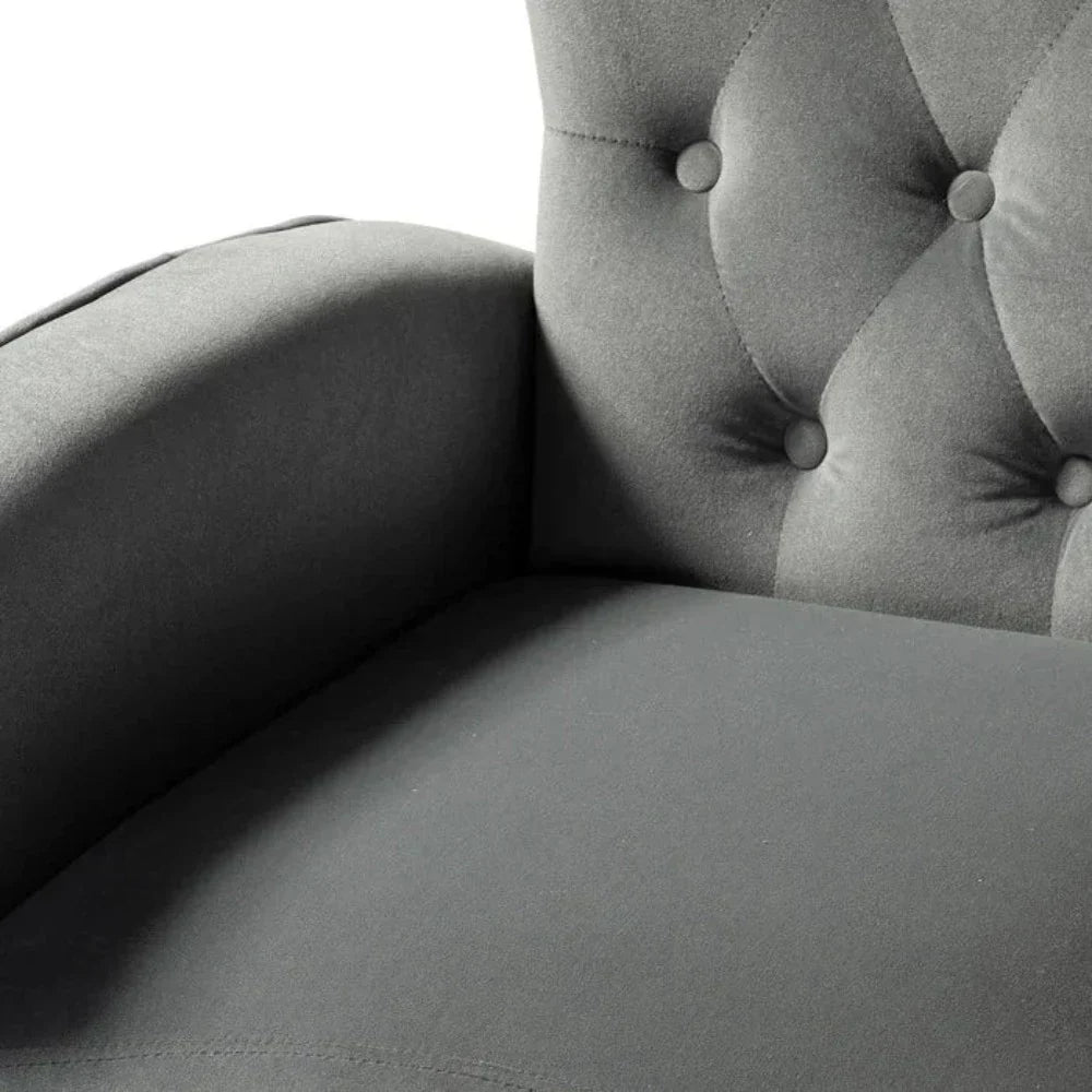 Jacky Chesterfield Chair in Suede - Nice Maple
