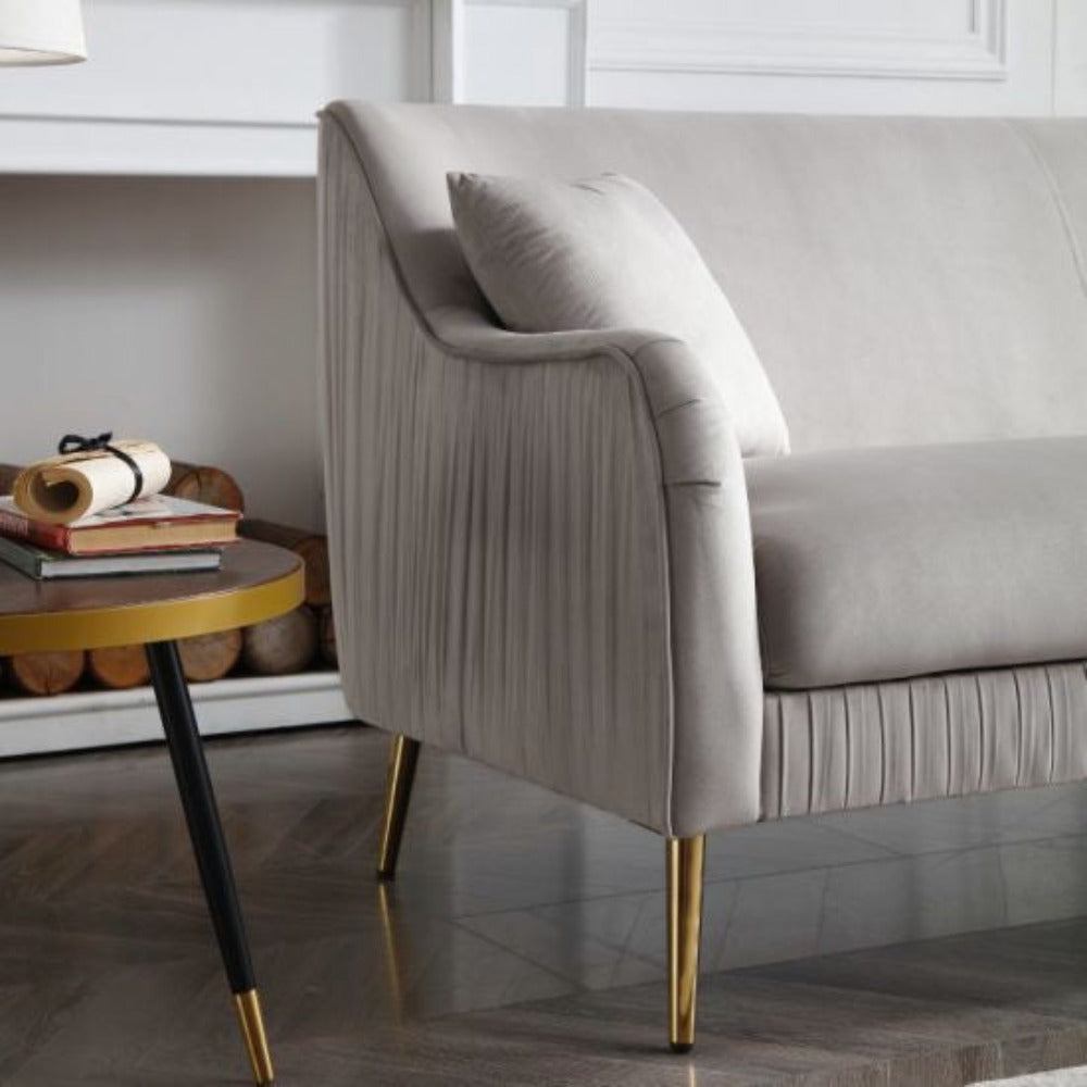 Tesla Straight Line Sofa Set in Grey - Nice Maple