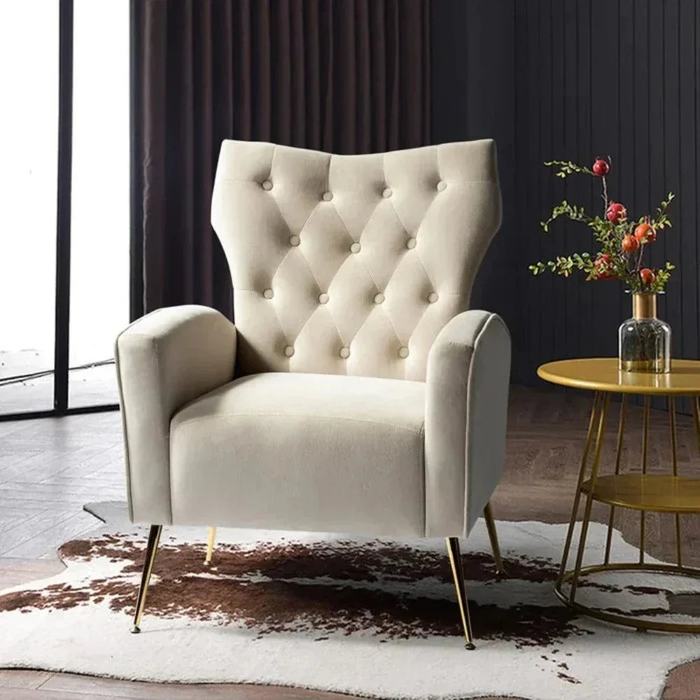 Jacky Chesterfield Chair in Suede - Nice Maple