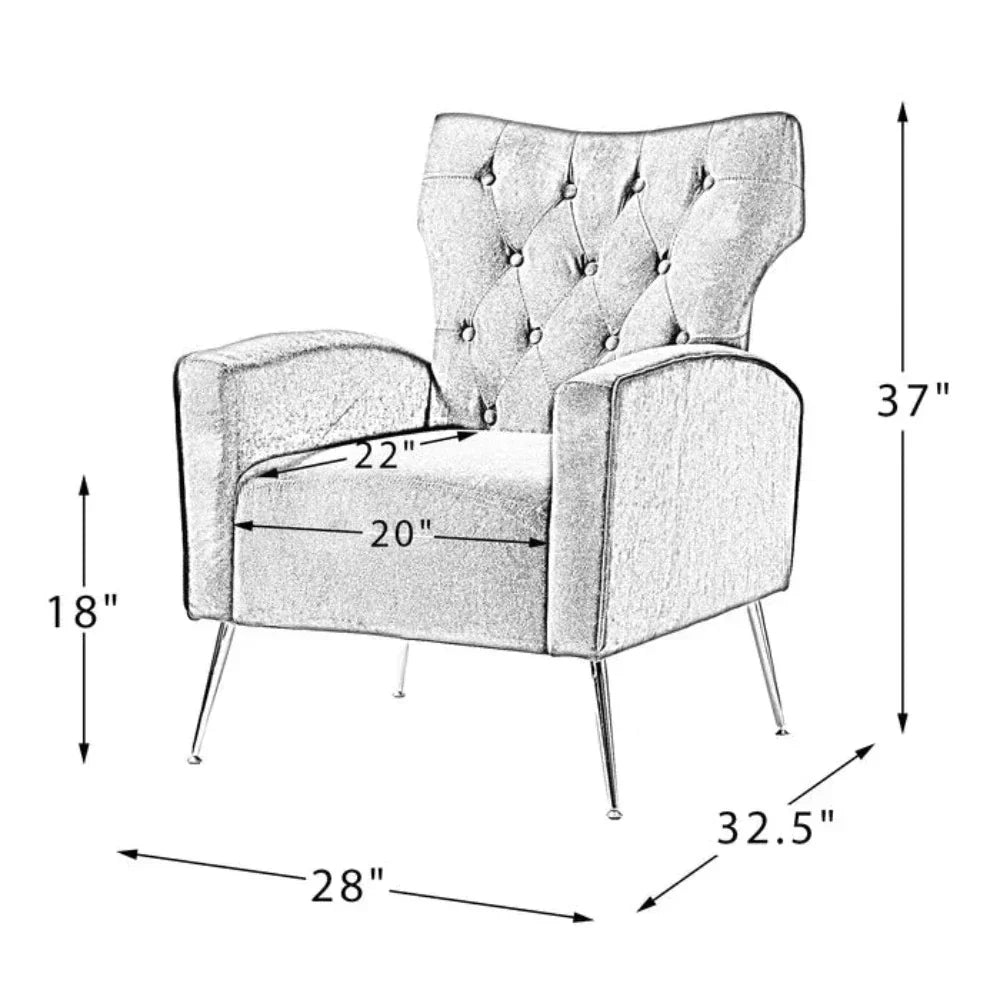 Jacky Chesterfield Chair in Suede - Nice Maple