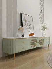 Texo Luxury TV Unit in Green - Nice Maple