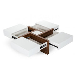 Drift White/Walnut Centre Table in PU Polish - Nice Maple