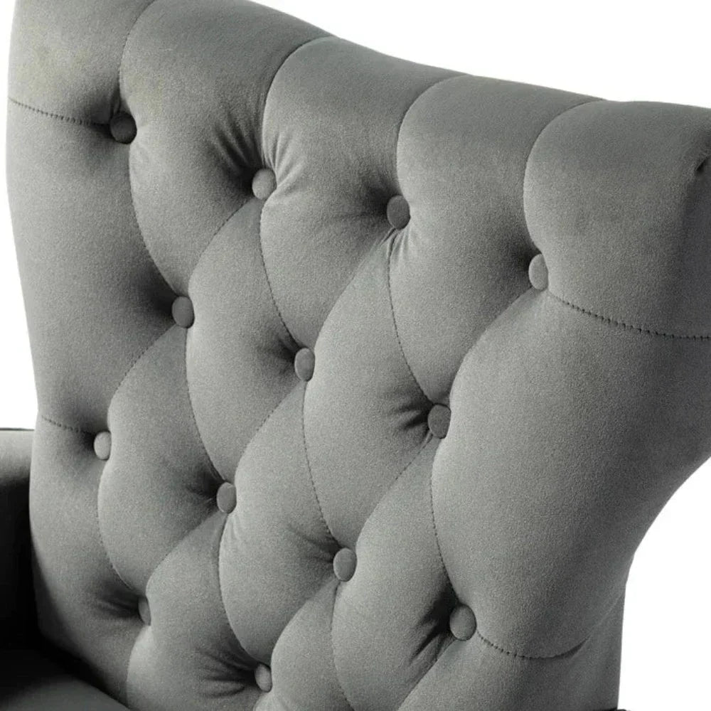 Jacky Chesterfield Chair in Suede - Nice Maple
