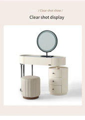 Worldmark Dressing Table With Ottoman In Stainless Steel - Gold - Nice Maple