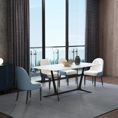 Lexus Luxury 6 Seater Dining Table in Blue - Nice Maple