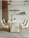 Texo Luxury 4 Seater Dining Table in Beige - Oak Inside
