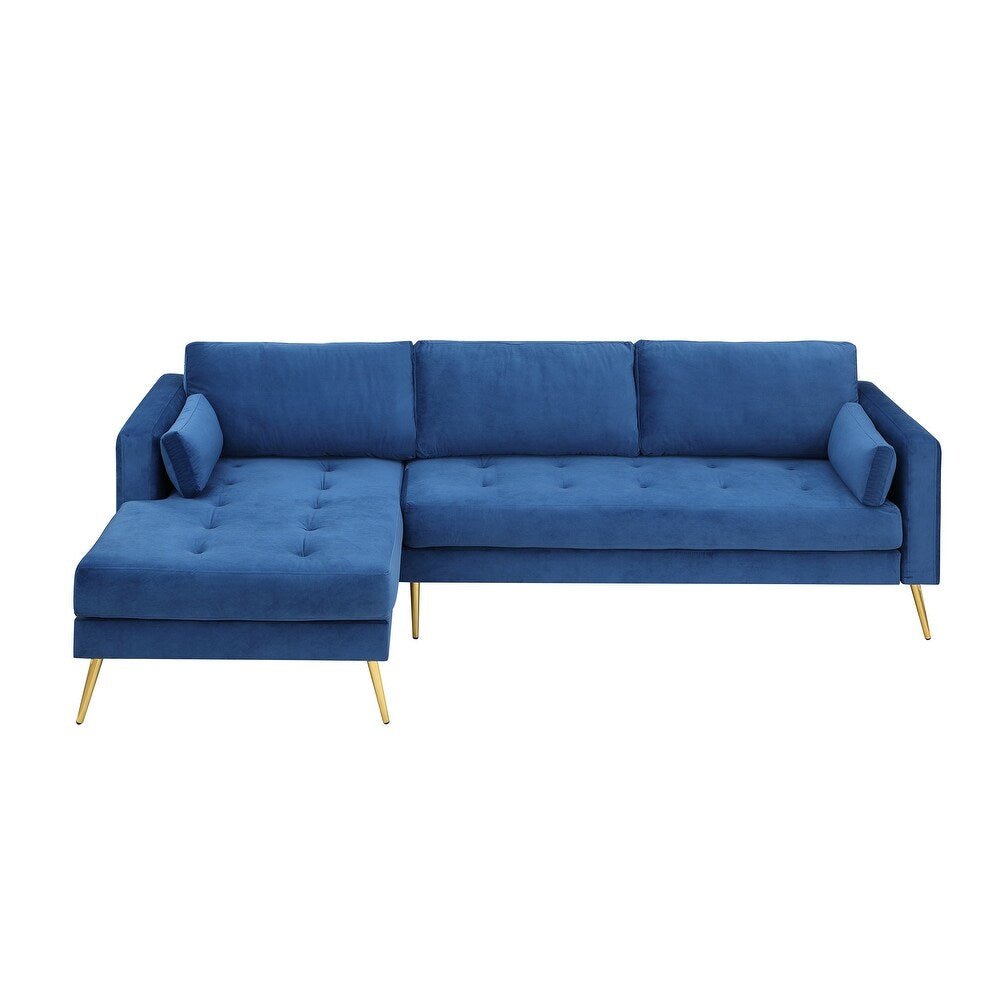 Volly High Back Couch Mid-century Suede SS Legs Chaise Sofa - Nice Maple