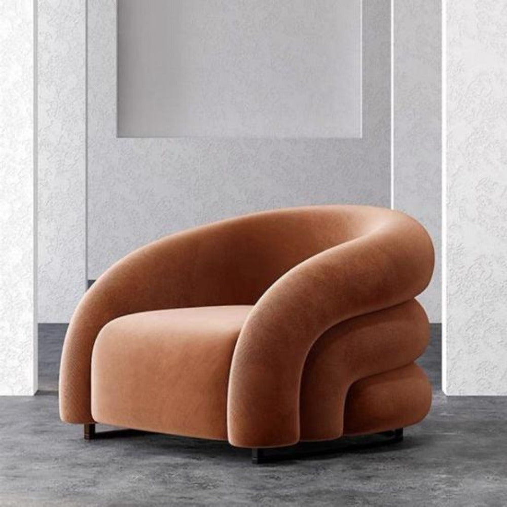 Husky Suede Accent Chair - Nice Maple