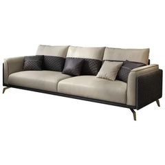 Mono Luxury Modern Suede Sofa Sets In Leatherette - Nice Maple