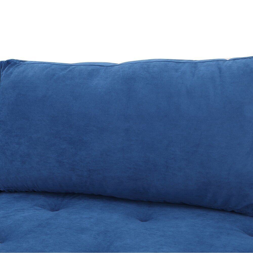 Volly High Back Couch Mid-century Suede SS Legs Chaise Sofa - Nice Maple