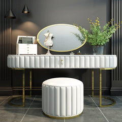 Nexa Dressing Table With Ottoman In Stainless Steel - Gold - Nice Maple