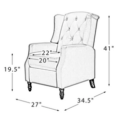Cayo Chesterfield Wing Chair in Green Color - Nice Maple